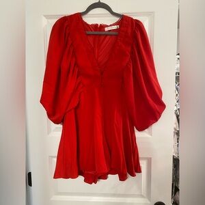 Chicwish Scarlet Puff Sleeve Dress